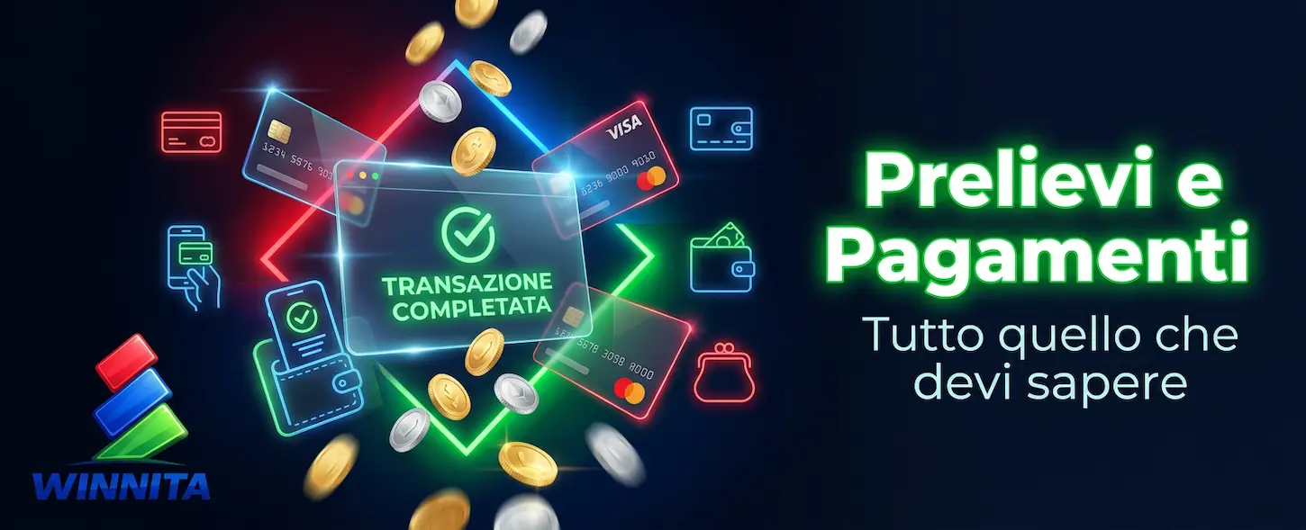 Prelievi e pagamenti su Winnita Casino: tutti i metodi disponibili per i giocatori italiani.
